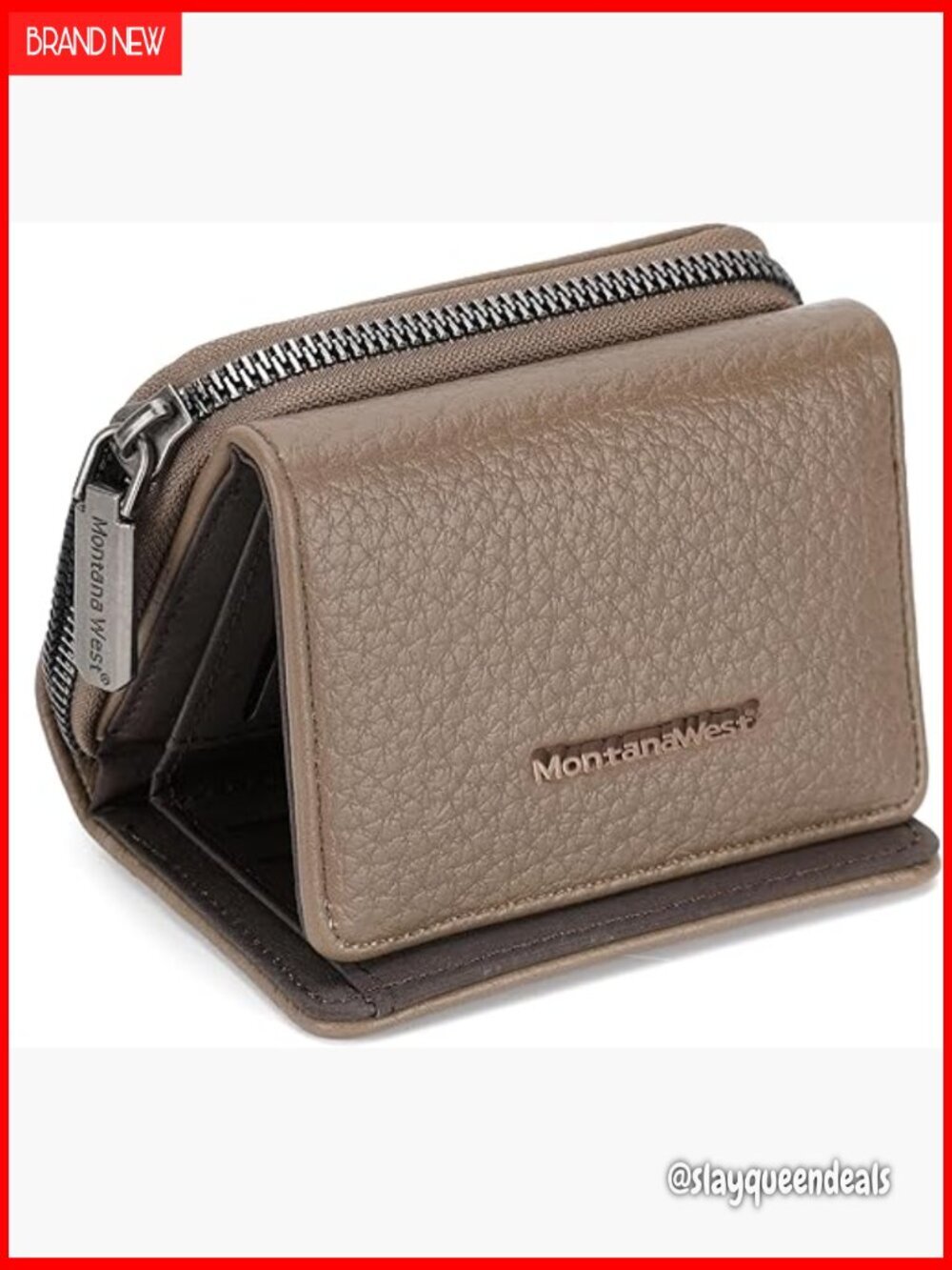 RFID Blocking Trifold Wallet with Zipper Coin Pocket Compact Women's Accessory